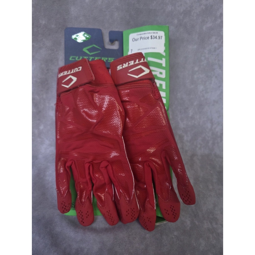 Cutters Game Day Receiver Gloves‎  Adult Size Small Football  NWT  Red  🏈